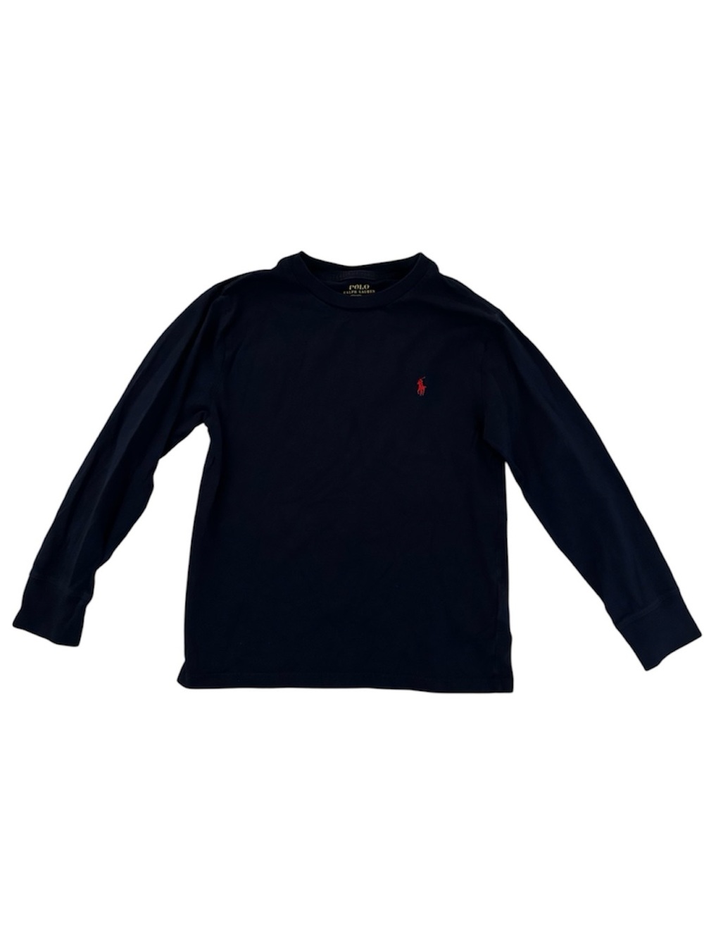 Polo by Ralph Lauren Long Sleeve Crewneck Tee in Navy with Red logo
